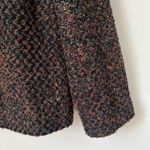 VTG Requirements Mocha Textured Multicolor Tweed Academia Blazer Jacket SZ 20W - Picture 4 of 15